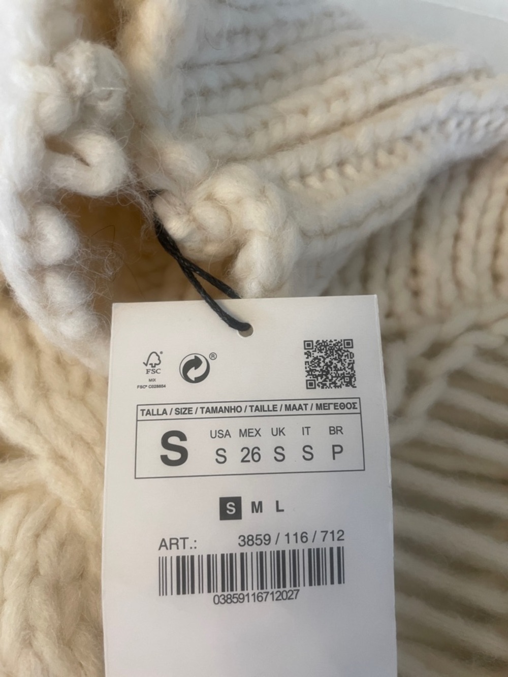 Zara Ivory Open-Stitch Cable Turtleneck Sweater - Picture 2 of 4